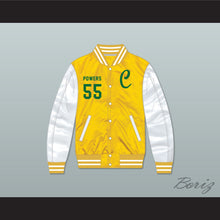 Load image into Gallery viewer, Kenny Powers 55 Charros Yellow/ White Varsity Letterman Satin Bomber Jacket