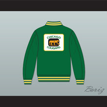 Load image into Gallery viewer, WHA Chicago Cougars Green Varsity Letterman Jacket-Style Sweatshirt 2