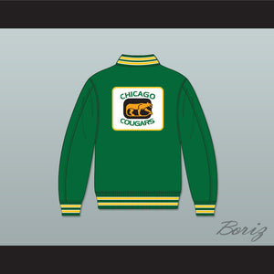 WHA Chicago Cougars Green Varsity Letterman Jacket-Style Sweatshirt 2