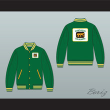Load image into Gallery viewer, WHA Chicago Cougars Green Varsity Letterman Jacket-Style Sweatshirt 2
