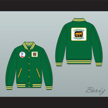 Load image into Gallery viewer, WHA Chicago Cougars Green Varsity Letterman Jacket-Style Sweatshirt 1
