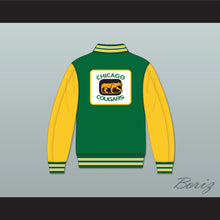 Load image into Gallery viewer, WHA Chicago Cougars Green and Yellow Varsity Letterman Jacket-Style Sweatshirt 2