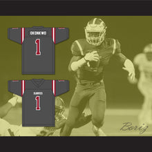 Load image into Gallery viewer, Chigoziem Okonkwo 1 Hillgrove High School Hawks Dark Gray Football Jersey 2