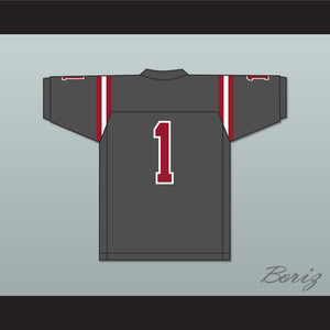 Chigoziem Okonkwo 1 Hillgrove High School Hawks Dark Gray Football Jersey 1