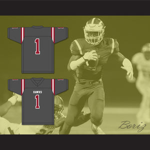 Chigoziem Okonkwo 1 Hillgrove High School Hawks Dark Gray Football Jersey 1