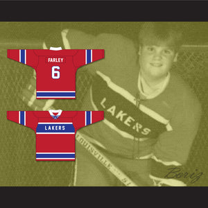 Chris Farley 6 Lakers Youth League Red Hockey Jersey