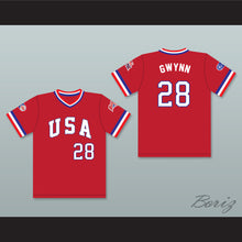 Load image into Gallery viewer, Chris Gwynn 28 1984 USA Team Red Baseball Jersey