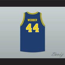 Load image into Gallery viewer, Chris Webber 44 Detroit Country Day School Yellowjackets Navy Blue Basketball Jersey