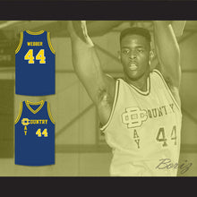 Load image into Gallery viewer, Chris Webber 44 Detroit Country Day School Yellowjackets Navy Blue Basketball Jersey