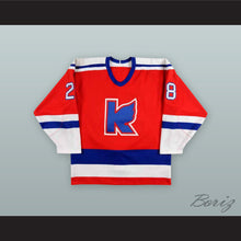 Load image into Gallery viewer, Chris Pryor 28 Kalamazoo Wings Red Hockey Jersey