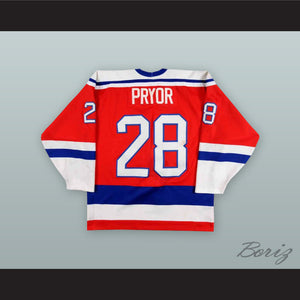 Chris Pryor 28 Kalamazoo Wings Red Hockey Jersey