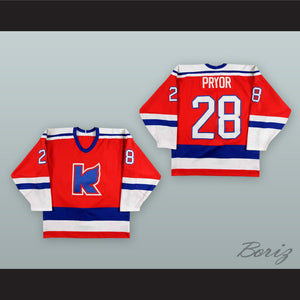 Chris Pryor 28 Kalamazoo Wings Red Hockey Jersey