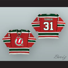 Load image into Gallery viewer, Chris Terreri 31 Utica Devils Red Hockey Jersey