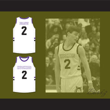 Load image into Gallery viewer, Christian Braun 2 Blue Valley Northwest High School Huskies White Basketball Jersey 2