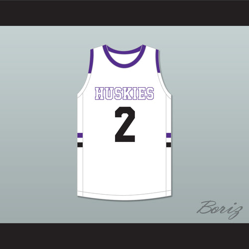 Christian Braun 2 Blue Valley Northwest High School Huskies White Basketball Jersey 1