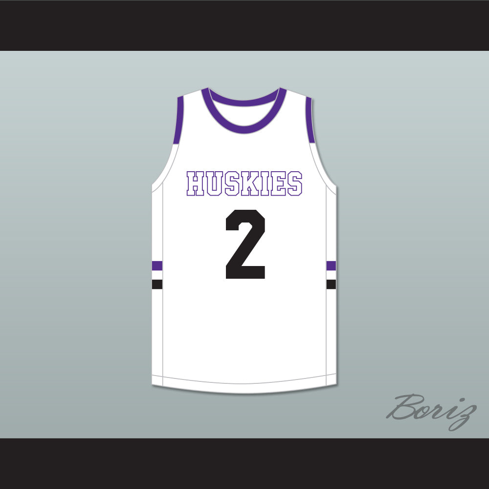 Christian Braun 2 Blue Valley Northwest High School Huskies White Basketball Jersey 1