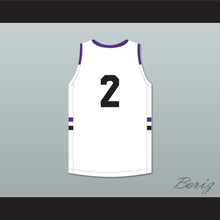 Load image into Gallery viewer, Christian Braun 2 Blue Valley Northwest High School Huskies White Basketball Jersey 1