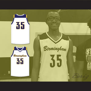Christian Koloko 35 Birmingham High School Patriots White Basketball Jersey 1