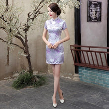Load image into Gallery viewer, Classic Hand Made Button Women Qipao Sexy Slim High Slit Mini Chinese Dress Exquisite Dragon Phoenix Cheongsam PLUS 4XL 5XL 6XL