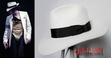 Load image into Gallery viewer, Classic MJ Michael Jackson Smooth Criminal With Name White FEDORA Wool Hat Trilby Collection