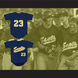 Clayton Kershaw 23 Highland Park High School Scots Navy Blue Baseball Jersey 1