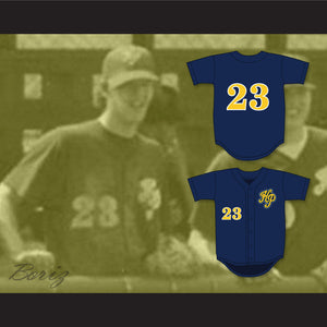 Clayton Kershaw 23 Highland Park High School Scots Navy Blue Baseball Jersey 3
