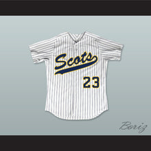 Load image into Gallery viewer, Clayton Kershaw 23 Highland Park High School Scots White Pinstriped Baseball Jersey 1