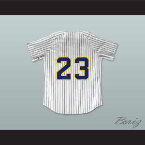 Clayton Kershaw 23 Highland Park High School Scots White Pinstriped Baseball Jersey 1