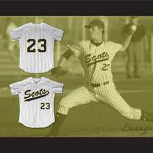 Load image into Gallery viewer, Clayton Kershaw 23 Highland Park High School Scots White Pinstriped Baseball Jersey 1