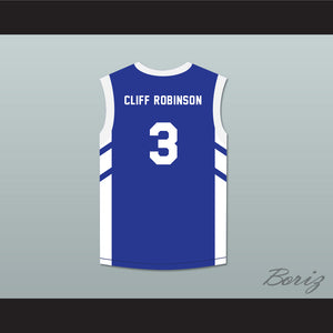 Cliff Robinson 3 Blue Basketball Jersey Dennis Rodman's Big Bang in PyongYang