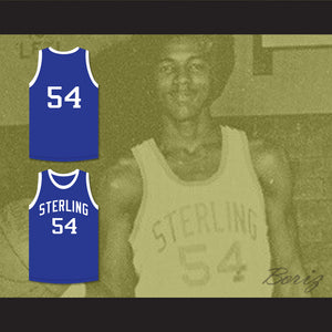 Clyde Drexler 54 Sterling High School Raiders Blue Basketball Jersey 1