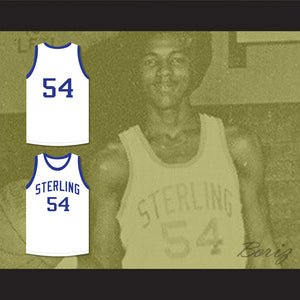 Clyde Drexler 54 Sterling High School Raiders White Basketball Jersey 1
