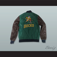 Load image into Gallery viewer, Coach Gordon Bombay Navy Blue, Green and Brown Lab Leather Varsity Letterman Jacket