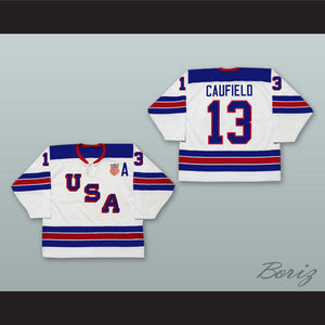 Cole Caufield 13 USA White Hockey Jersey