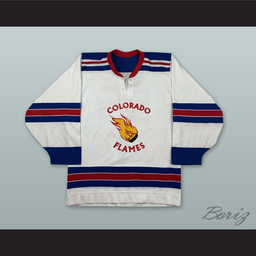 Colorado Flames 55 White Hockey Jersey
