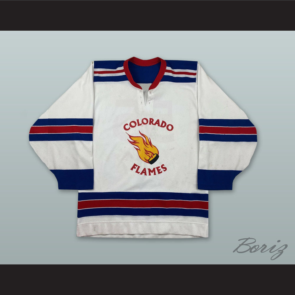 Colorado Flames 55 White Hockey Jersey