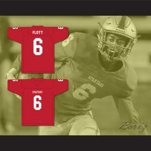 Load image into Gallery viewer, Cordale Flott 6 Saraland High School Spartans Red Football Jersey 4