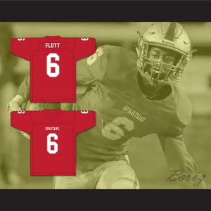 Cordale Flott 6 Saraland High School Spartans Red Football Jersey 4