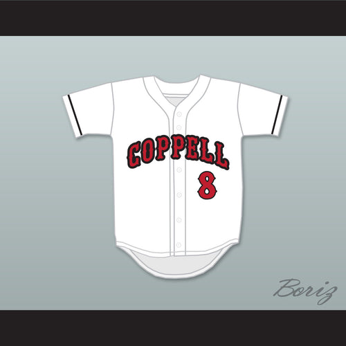 Corey Kluber 8 Coppell High School Cowboys White Baseball Jersey 1
