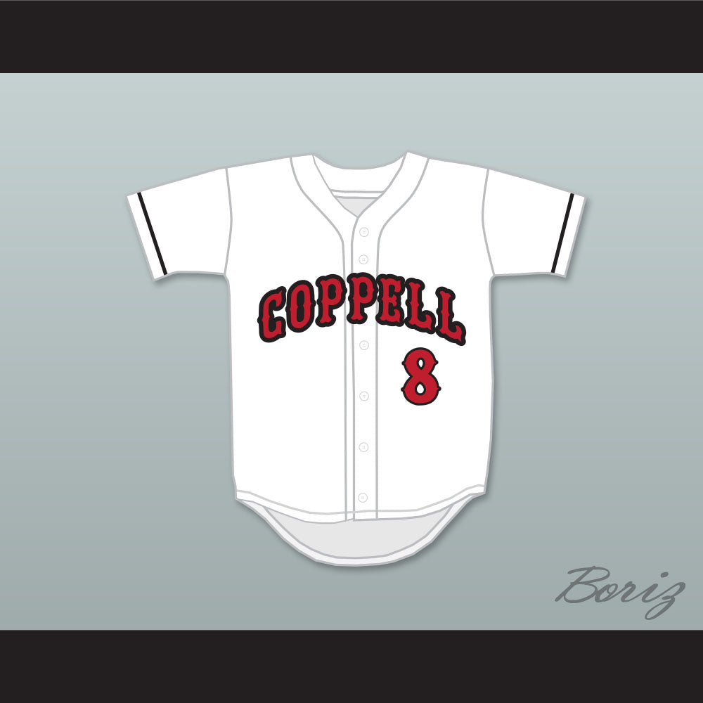Corey Kluber 8 Coppell High School Cowboys White Baseball Jersey 1