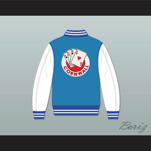 Cornwall Aces Light Blue and White Varsity Letterman Jacket-Style Sweatshirt