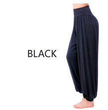 Load image into Gallery viewer, Cotton High Waist Stretch Women Harem Pants S port Pants Flare Pant Dance Club Boho Wide Leg Loose Long Trousers Bloomers Pants