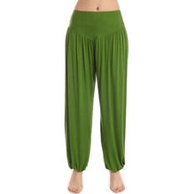 Load image into Gallery viewer, Cotton High Waist Stretch Women Harem Pants S port Pants Flare Pant Dance Club Boho Wide Leg Loose Long Trousers Bloomers Pants