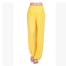Load image into Gallery viewer, Cotton High Waist Stretch Women Harem Pants S port Pants Flare Pant Dance Club Boho Wide Leg Loose Long Trousers Bloomers Pants