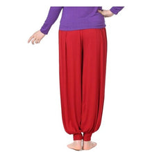 Load image into Gallery viewer, Cotton High Waist Stretch Women Harem Pants S port Pants Flare Pant Dance Club Boho Wide Leg Loose Long Trousers Bloomers Pants