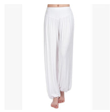 Load image into Gallery viewer, Cotton High Waist Stretch Women Harem Pants S port Pants Flare Pant Dance Club Boho Wide Leg Loose Long Trousers Bloomers Pants