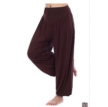 Load image into Gallery viewer, Cotton High Waist Stretch Women Harem Pants S port Pants Flare Pant Dance Club Boho Wide Leg Loose Long Trousers Bloomers Pants