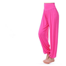 Load image into Gallery viewer, Cotton High Waist Stretch Women Harem Pants S port Pants Flare Pant Dance Club Boho Wide Leg Loose Long Trousers Bloomers Pants