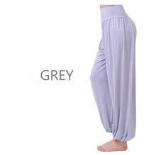 Load image into Gallery viewer, Cotton High Waist Stretch Women Harem Pants S port Pants Flare Pant Dance Club Boho Wide Leg Loose Long Trousers Bloomers Pants