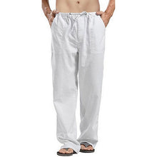 Load image into Gallery viewer, Cotton Linen Pants Casual Mens Trousers Drawstring Loose Pantalones Hombre Solid Straight Harem Pants Vintage Moletom Masculino